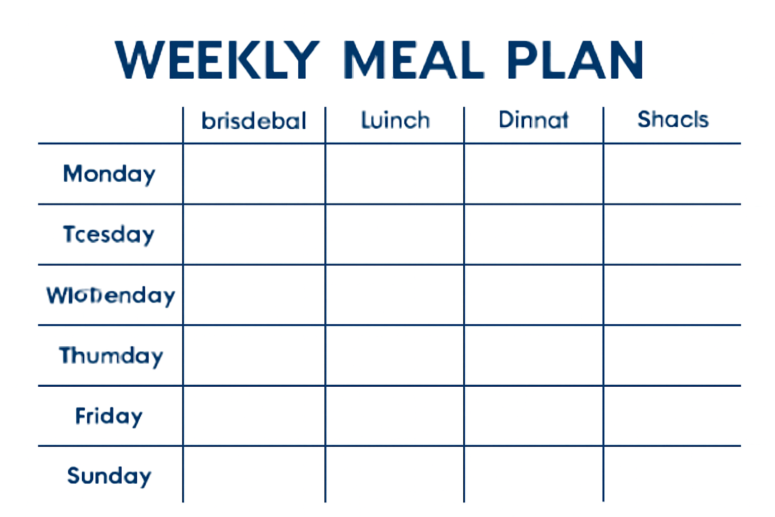 Weekly Meal Plan